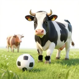 cows playing soccer