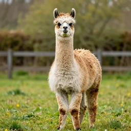 a dlsr canon shot of a furry llama - colors full body, centralized, colored fur, vibrant ultrareal, zeiss lens, full body, centralized, colored fur, vibrant colors, hdr, photorealistic, ultrareal, zeiss lens, depth of field