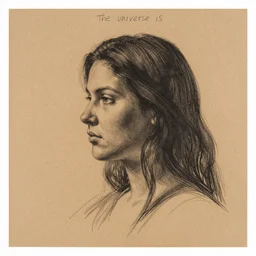 the universe is female. a study by herbert james draper. black and white chalk on brown paper.