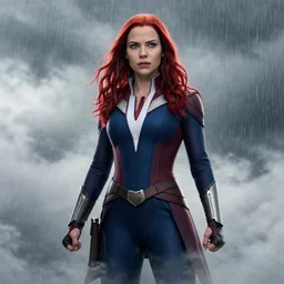 Wanda maximoff in the rainy clouds