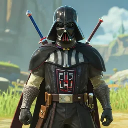 a screencap of the legend of zelda breath of the wild, of one piece's darth vader in breath of the wild