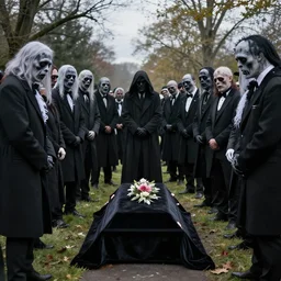 zombies at a funeral