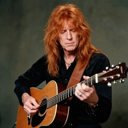 dslr portrait photo still of stevie nicks with red hair playing a guitar, 8 5 mm, f 1. 8