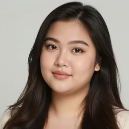 pretty filipina full figure clear facial features