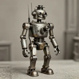 steampunk robot, 1900's photography