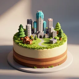 a cake in the style of roblox graphics