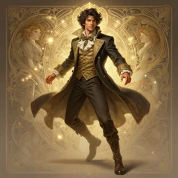 clear portrait of a latino attractive men, cottagecore!! background, hyper detailed, character concept, full body, dynamic pose, glowing lights!! intricate, elegant, highly detailed, digital painting, artstation, concept art, smooth, sharp focus, illustration, art by artgerm and greg rutkowski and alphonse mucha