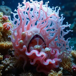 the omni, hatchlings, interwoven lush layered biomechanical, onscientia, phantastica, aliena, nudibranch, squidworm in symbiosi crusta, uspaceship nocturno pellucens, cerebri, mollis, exesa, artificia, gelatinosis vortices micro water,, fluida, by peter mohrbacher