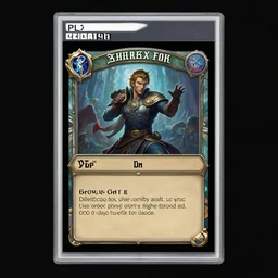 fantasy trading card game template. open as psd file in photoshop. front of a square card. by blizzard entertainment. uncropped