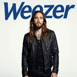 jared leto on the cover of the weezer blue album