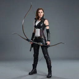 full body photo of liv tyler as a cyberpunk archer