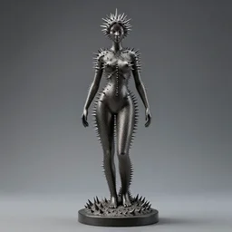a female statue made of spikes - n 4
