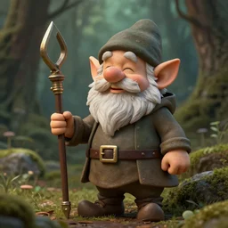 an alchemist gnome, healer, dnd, forest background, highly detailed, matte painting, by midjourney