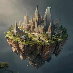 ilustration of the edge of a floating island, whimsical, detailed, volumetric lights, intricate details, raytracing, great complexity, cinematic, film, 8 k, high resolution, hyper realistic, hyper detailed, octane render, trending on artstation by james c christensen and mandy jurgens