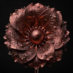 flower of darkness by Beeple, 3D intricate shapes, Ernst Haeckel, octane render, maya render, by Tyler Edlin, fractals, copper veins, detail