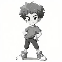 3 tone greyscale anime drawing of Gigachad posing