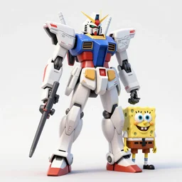 mecha gundam spongebob. 3 d art. trending on artstation.
