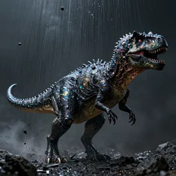 pearlescent black lilith! the mother of all monsters!!, covered in iridescent glitter!!, raining ash, fine art masterpiece, highly detailed cgsociety dino valls wayne barlowe machiej kuciara, dramatic lighting, long shot, side angle, uhd 8 k, sharp focus