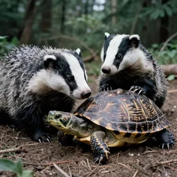 hybrid between a badger and a turtle, new species, science experiment, National Geographic photo, 35mm film, nature photography, has science gone too far