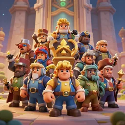 ⛪, clash royal style characters, unreal engine 5, octane render, detailed, cinematografic, cinema 4 d