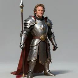a hyper detailed matte painting of robin williams dressed as fantasy paladin, d & d, fantasy, 8 k, shining plate armor, god rays, rolling grassy field in the background, volumetric lightning, art by greg rutkowski and alphonse mucha and andreas rocha and albert bierstadt