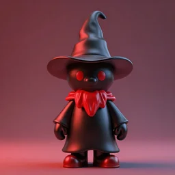 a sculpture of cute wizard black red 3 d by jeff koons ray tracing, octane redner brilliantly coloured, trending on artstation, unreal engine, hdr, polished