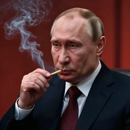 putin smoking crack redshift render cinematic photorealistic