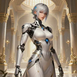 ultra realistic illustration of cyborg song hye - kyo, warframe, intricate, futuristic persian palace, elegant, highly detailed, digital painting, artstation, concept art, smooth, sharp focus, illustration, art by artgerm and greg rutkowski and eddie mendoza