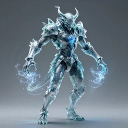 a portrait of a evil creature in glass armor releasing spell, full height, moving forward, concept art, trending on artstation, highly detailed, intricate, sharp focus, digital art, 8 k
