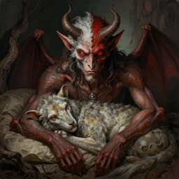 concept art of a demonic devil with mismatched animal features staring at me while i sleep in the style of zdzisław beksinski in the style of h. r. giger trending on artstation deviantart pinterest furaffinity detailed realistic hd 8 k high resolution