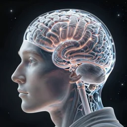 transparent mankind brain in space, close - up portrait, intricate, elegant, volumetric lighting, scenery, digital painting, highly detailed, artstation, sharp focus, illustration, concept art, luis rollo, ruan jia, steve mccurry, john berkey