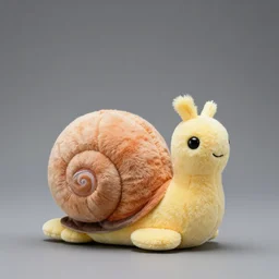 snail plushie, studio lighting