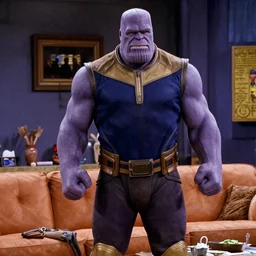 Thanos on the set of Friends
