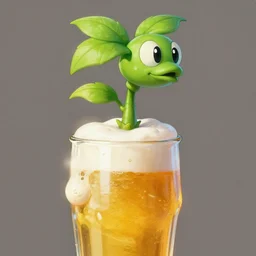 an epic fantasy comic book style portrait painting of piranha plant from super mario growing out of a full glas of beer, studio ghibli, no red colour, unreal 5, daz, hyperrealistic, octane render, cosplay, rpg portrait, dynamic lighting, intricate detail, harvest fall vibrancy, cinematic