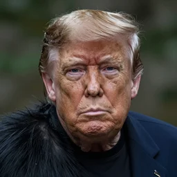 a portrait photograph of Donald Trump as a great ape, a stunning portrait of Donald Trump as an ape, DSLR photography