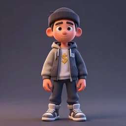 3 d model of joey bada $ $, in the style of pixar animation, octane render, ultra detailed, 3 d character model