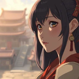 a film still portrait of the best anime waifu, finely detailed features, closeup at the faces, perfect art, at an ancient city, trending on pixiv fanbox, painted by greg rutkowski makoto shinkai takashi takeuchi studio ghibli, akihiko yoshida
