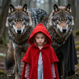 digital _ picture _ little red riding hood, the wolf slayer _ filipe _ poles _ and _ justin _ gerard _ symmetrical _ fantasy _ very _ detailed _ realistic _ complex _ clear focus