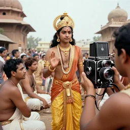 an epic cinematic scene from Ramayan, photograph by Henri Cartier-Bresson, shot on Mamiya large format film camera, trending on Flickr, detailed, 8K, HDR, HD,
