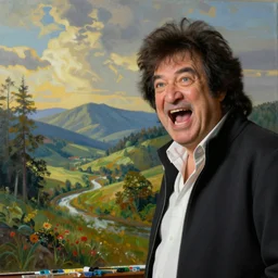 bob ross screaming at his painting