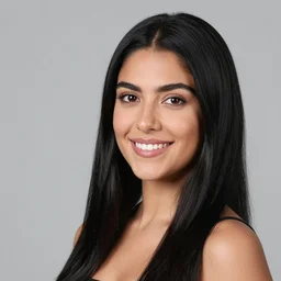 beautiful, spanish women, long black hair, two brown eyes, perfect smile, straight small nose, petite