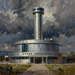 Stark Industries, concept art oil painting by Jama Jurabaev, extremely detailed, brush hard, artstation