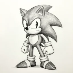 pencil sketch of sonic from sonic heroes