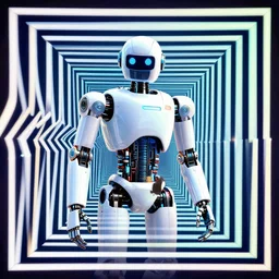 optical illusion of robot, full colors hd