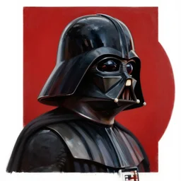 darth vader, profile pic, red background, accurate anatomy, highly detailed, oil painting, epic,