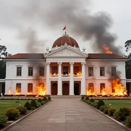 photo of malacanang palace burning,