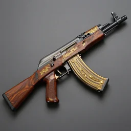 ak - 4 7 : : gun showcase : : gold designs, wood