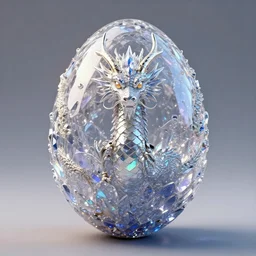 a beautiful distinct mystical dragon creature egg with many details, crystalized. symmetrical. game asset, octane render, award winning render, depth of field, artstation, deviantart 8 k