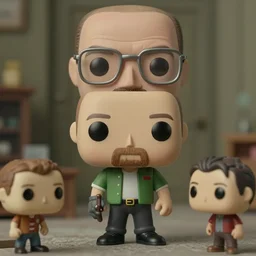 beautiful three point perspective film still of funko pop walter white scene breaking bad, extreme closeup portrait in style of frontiers in miniature porcelain photography fashion architecture studio edition, miniature porcelain portrait, eye contact, tilt shift style scene background, soft lighting, kodak portra 4 0 0, 8 k, macro, cinematic style by emmanuel lubezki