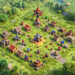 clash of clans village in real life, high quality